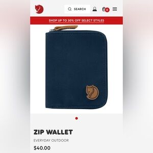Fjallraven Navy Blue Zip Wallet